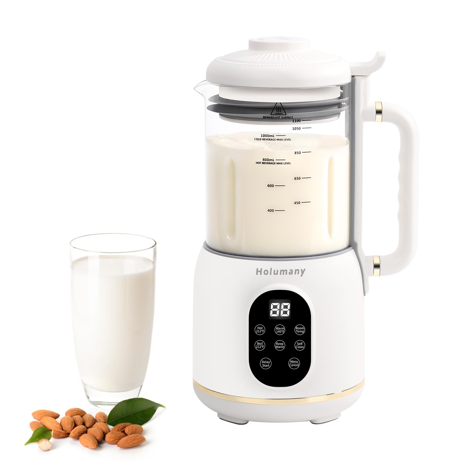 35oz Nut Milk Maker Machine for Almond, Oat, Soy Milk - 8-in-1 Auto Programs, 18H Delay Start & 60s Self-Clean | Quiet Operation, Large Capacity | Perfect for Vegan, Keto, Paleo Diets & Healthy Homemade Beverages