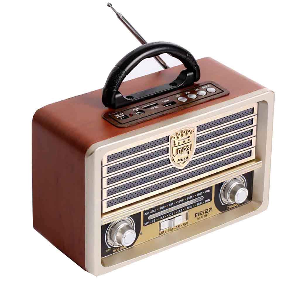 Vintage Wooden Retro AM/FM/SW Radio with Bluetooth 4.0 Speaker - Old Fashioned Style Wireless Audio Player with Strong Bass & Loud Volume for Outdoor, Home, Office and Travel Use