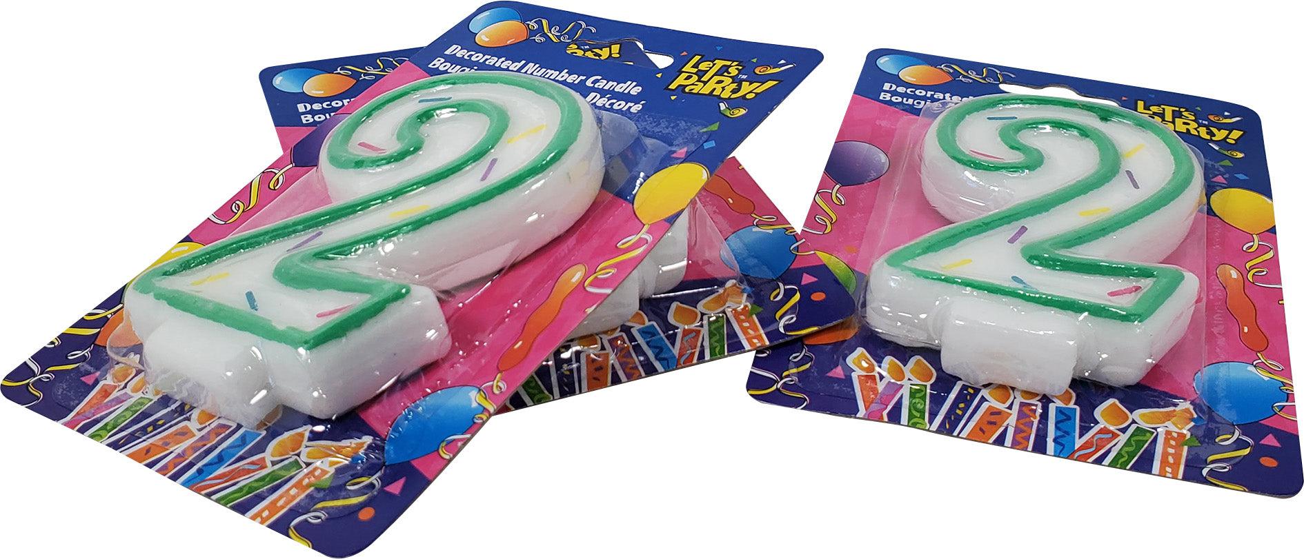 3 Number 2 Cake Candle - Birthday Cake Decorations for Kids & Adults - Perfect for Birthday Parties, Anniversaries, and Special Celebrations