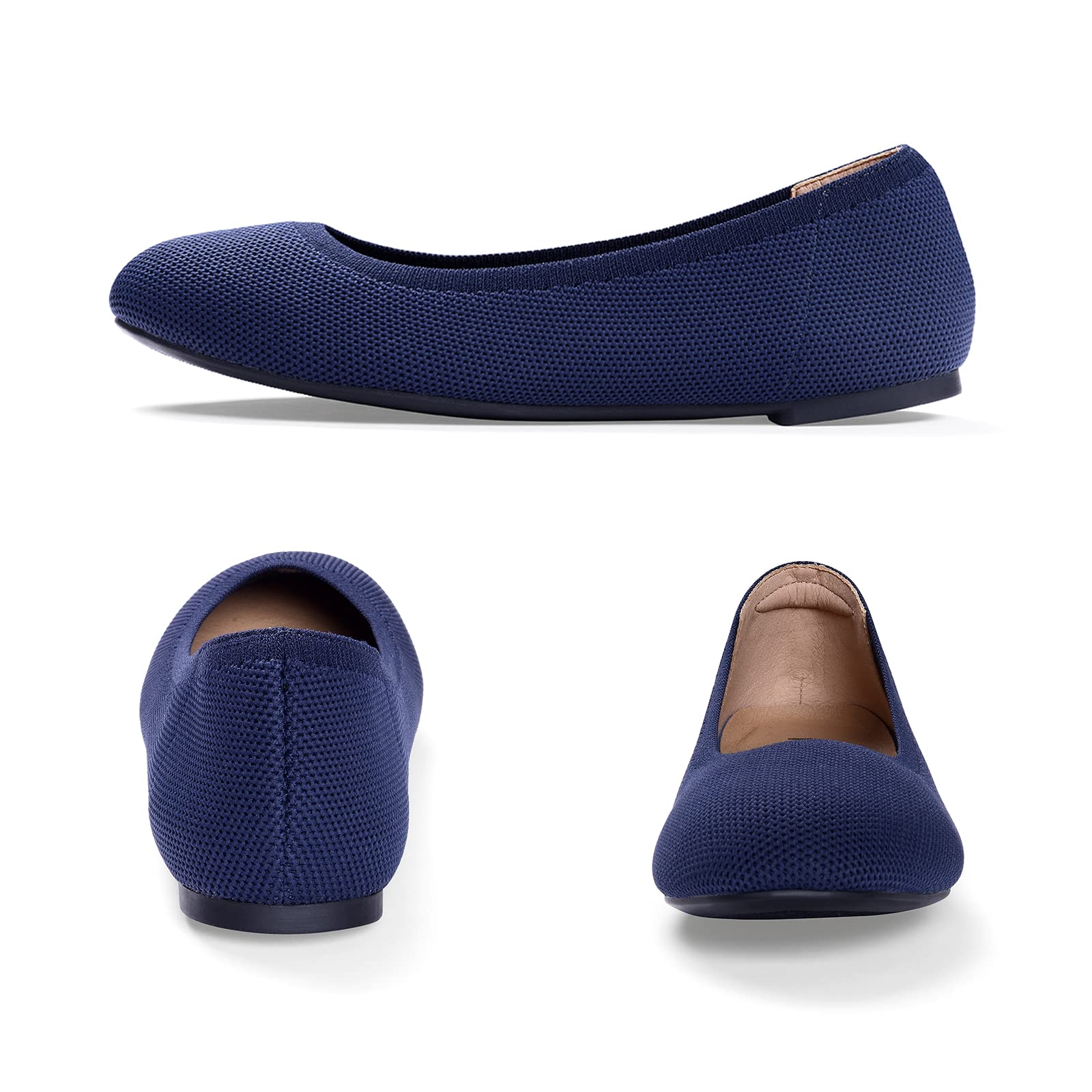 KOLILI Women's Knit Ballet Flats - Comfortable Slip-On Casual Shoes for Women | Perfect for Office, Walking, and Dressy Occasions