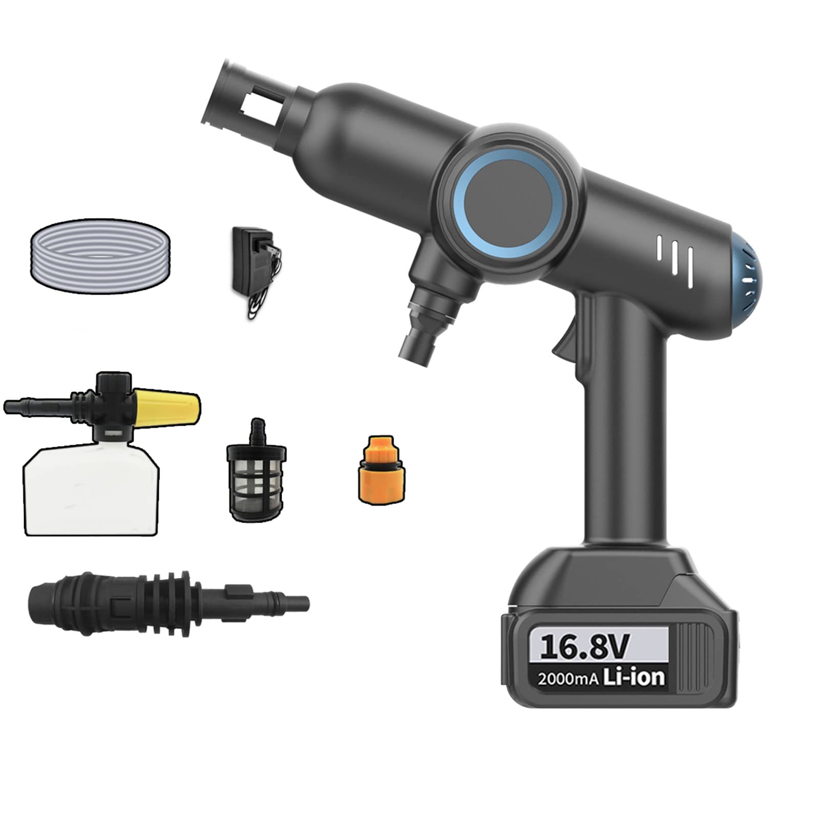 Cordless Electric Pressure Washer Gun - High Pressure Car Cleaner with Foam Nozzle for Auto Detailing | Portable Car Wash Spray for Home, Driveway & Outdoor Cleaning