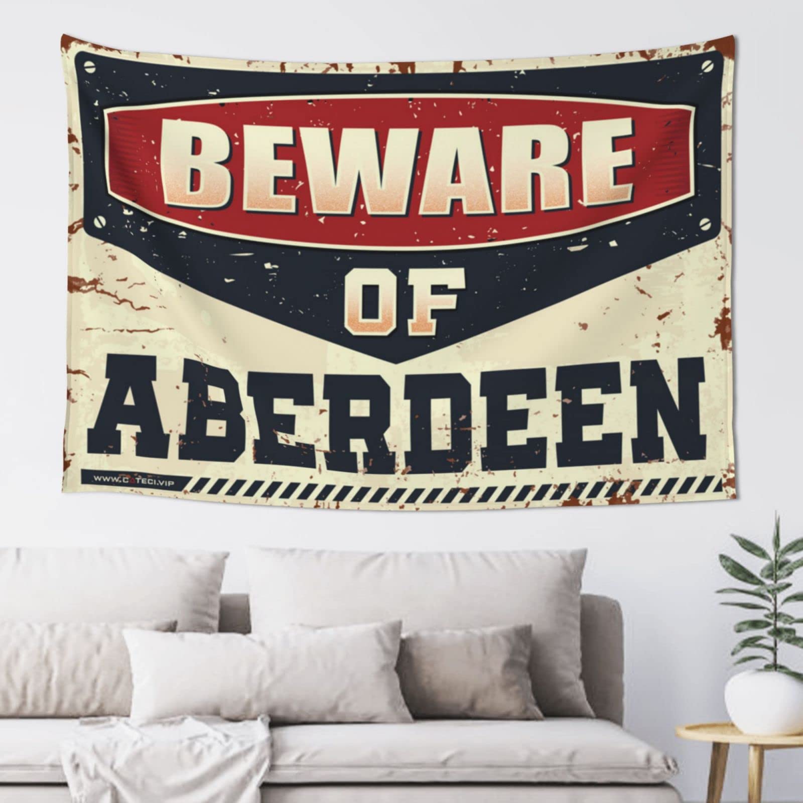 Modern Aberdeen Tapestry Wall Hanging for Men - 100x150cm Man Cave Decor, Home Office & Dorm Room Art - Perfect for Gifts & Masculine Interior Design