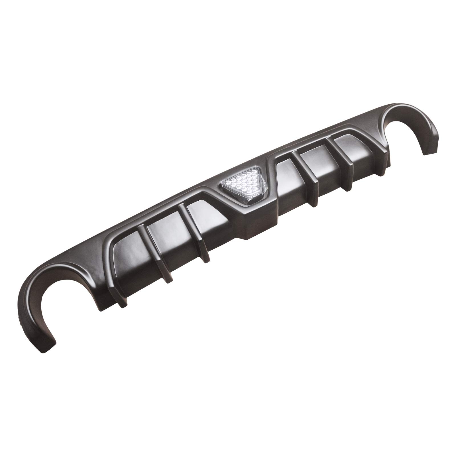 NINTE Rear Diffuser for 2012-2014 Chrysler 300 SRT8 | Real LED Light | Shark Fin Design | PP Matte Black Lower Bumper Lip | Enhances Aerodynamics & Style for Street Racing & Car Shows