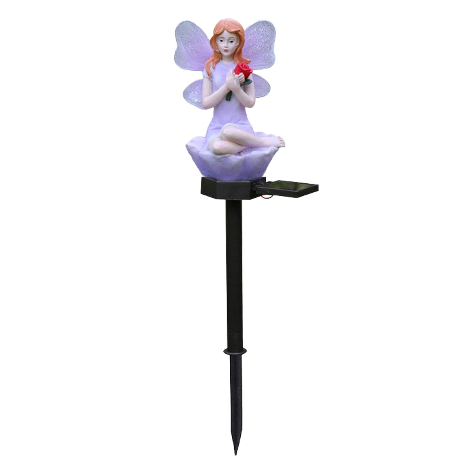Flower Fairy Solar Garden Stake Lights - Waterproof Solar Pathway Lamps for Outdoor Decoration | Perfect for Patio, Yard, Lawn, Pathway & Courtyard Lighting | Ideal for Garden Parties, Landscape Accents & Nighttime Safety