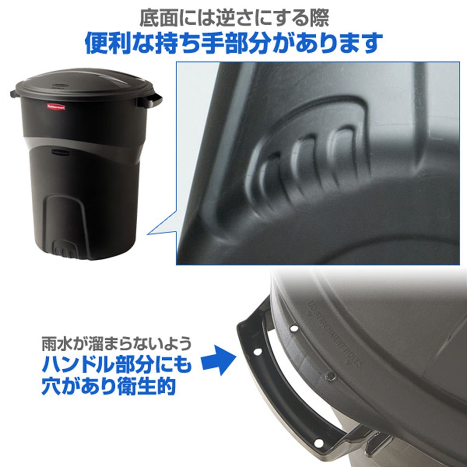 Rubbermaid 1793963 32-Gallon Black Heavy-Duty Trash Can with Lid - Ideal for Kitchen, Garage, Office & Outdoor Waste Disposal