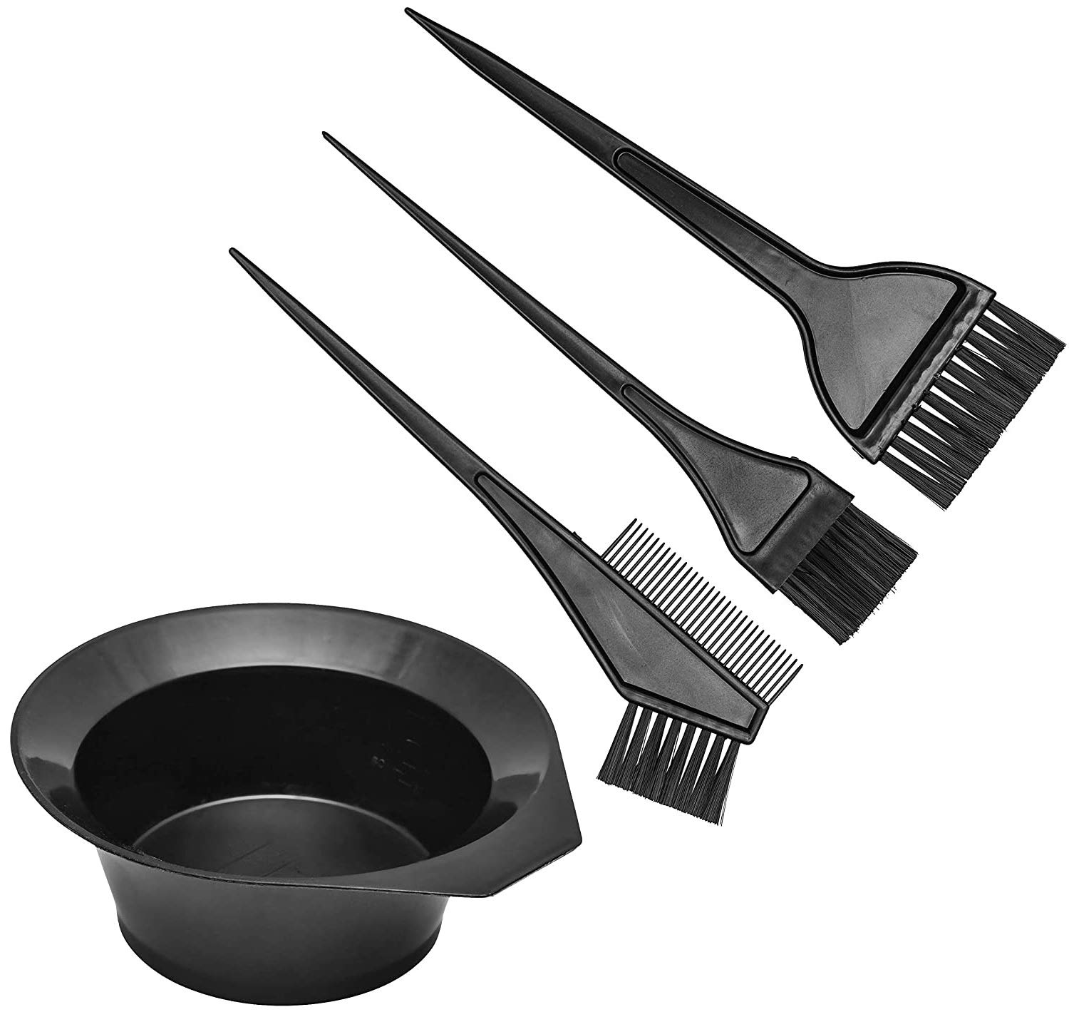 Khandekar 4 Pack Professional Hair Salon Coloring Dyeing Kit - Hair Dye Color Brush & Bowl Set for Salon & Home Use - Perfect Tools for Hair Tinting, Coloring & Dyeing Application (Great for DIY Hair Color, Highlights & Balayage)