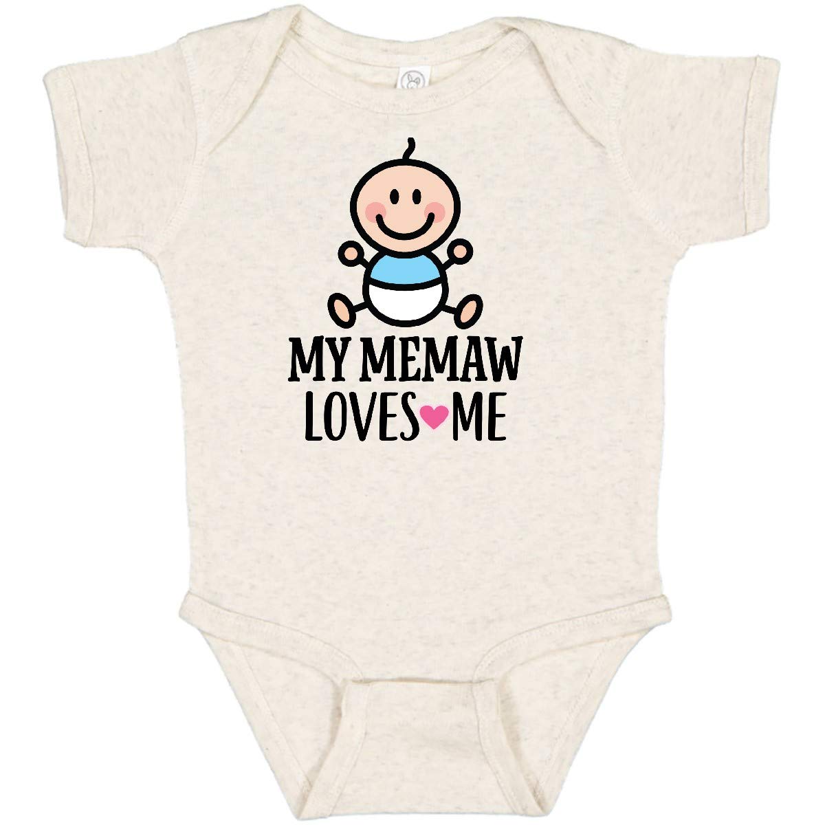 Inktastic My Memaw Loves Me Baby Boy Bodysuit - Soft Cotton Onesie for Newborns & Infants - Perfect Gift for Grandma & Grandson Bonding Time