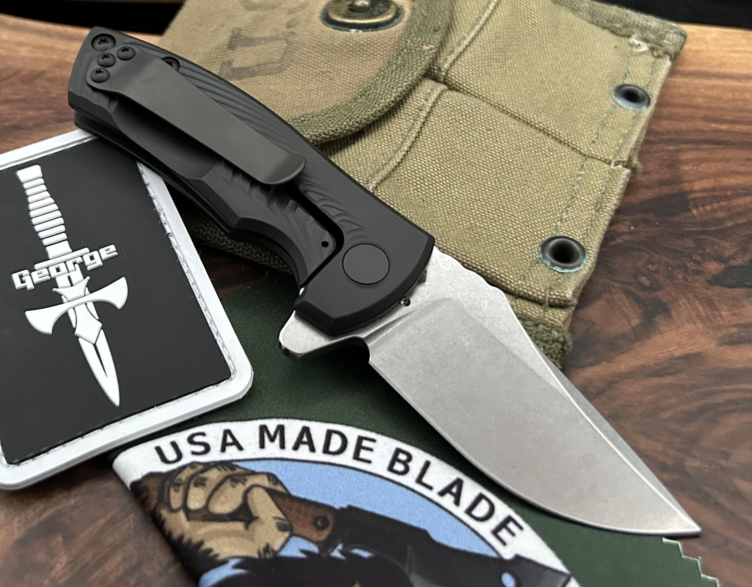 Les George ESV Flipper Knife - Black DLC Coated Titanium Handle & S45VN Steel Blade | Exclusive Limited Edition | Perfect for EDC, Outdoor Adventures & Collectors