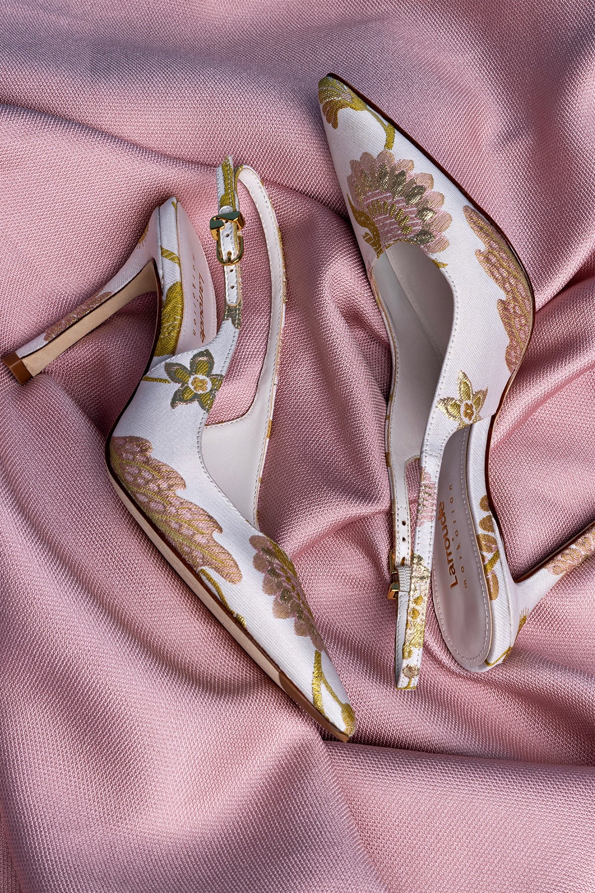 Larroudé x Markarian Kaitlan Pump - Elegant Floral Brocade Heels for Women | Perfect for Weddings, Parties & Special Occasions