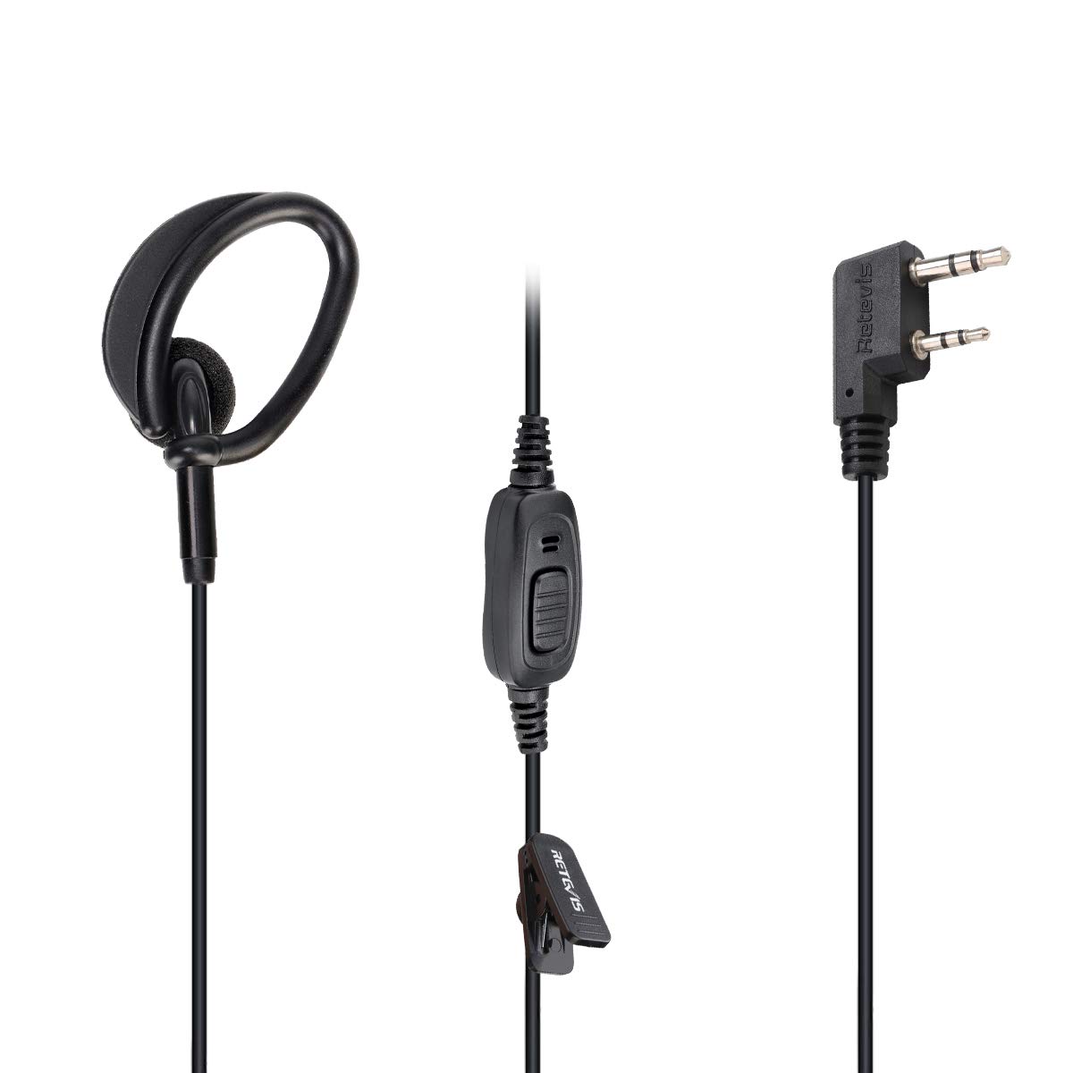 Retevis RT68 Walkie Talkie Headset with Microphone - 10 Pack, Soft Earhook & 2 Pin Connector - Compatible with RT22, RT68, RT21, H-777, RT27, RT17, NR10, Kenwood, SAMCOM, PXTON 2-Way Radios - Ideal for Security, Construction, Warehouse & Event Staff Communication