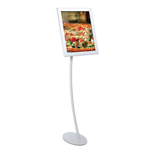 11x14 Angled Sign Frame with Curved Pole - Snap Frame for Retail Displays, Trade Shows & Outdoor Events - Durable A-Frame Sign Holder for Advertising & Promotions