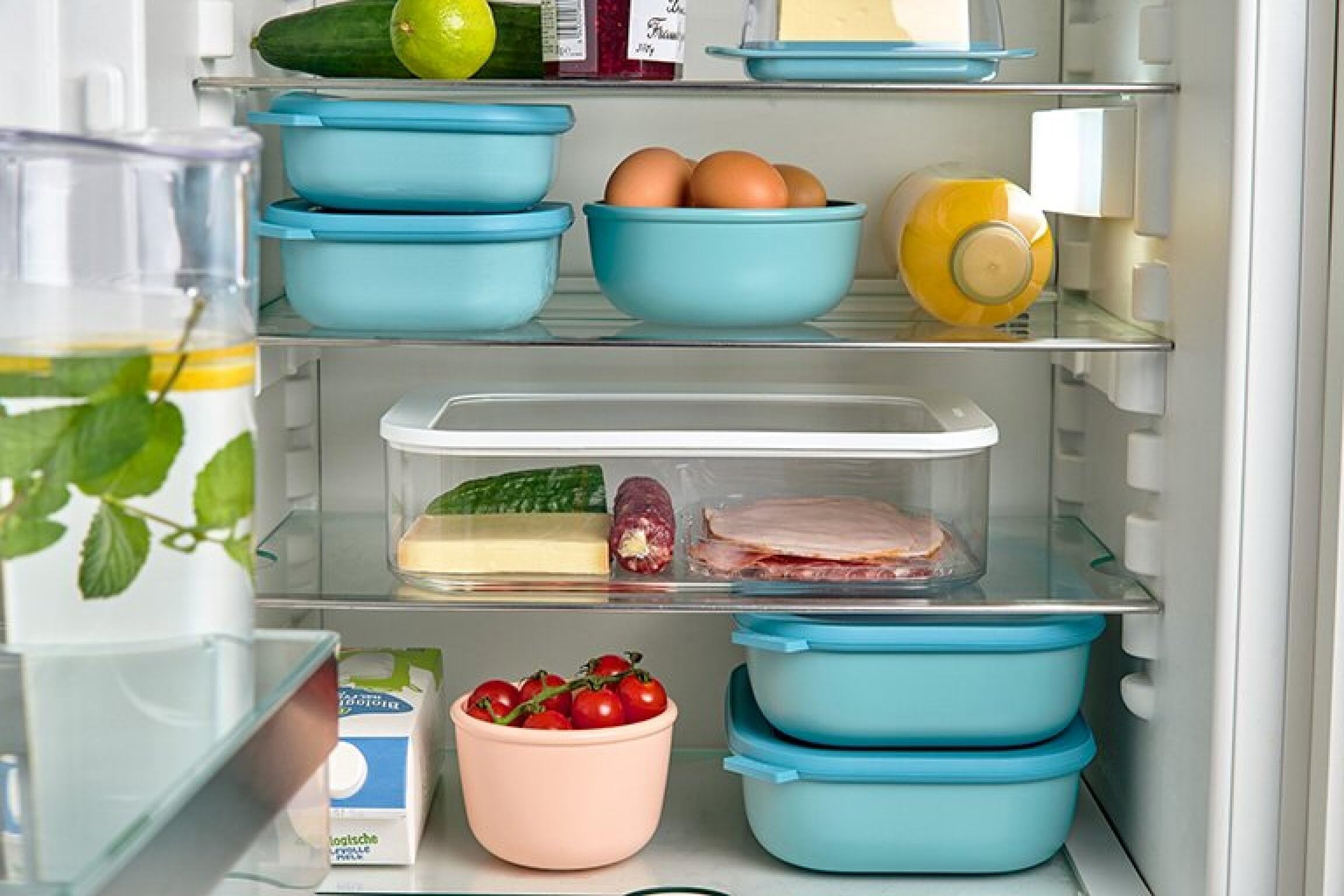 Mepal Cirqula Rectangular 500ml Multi Bowl Set - Nordic Green Food Storage Containers - Stackable, Dishwasher Safe BPA-Free Polypropylene - Perfect for Meal Prep, Leftovers & Lunch Boxes