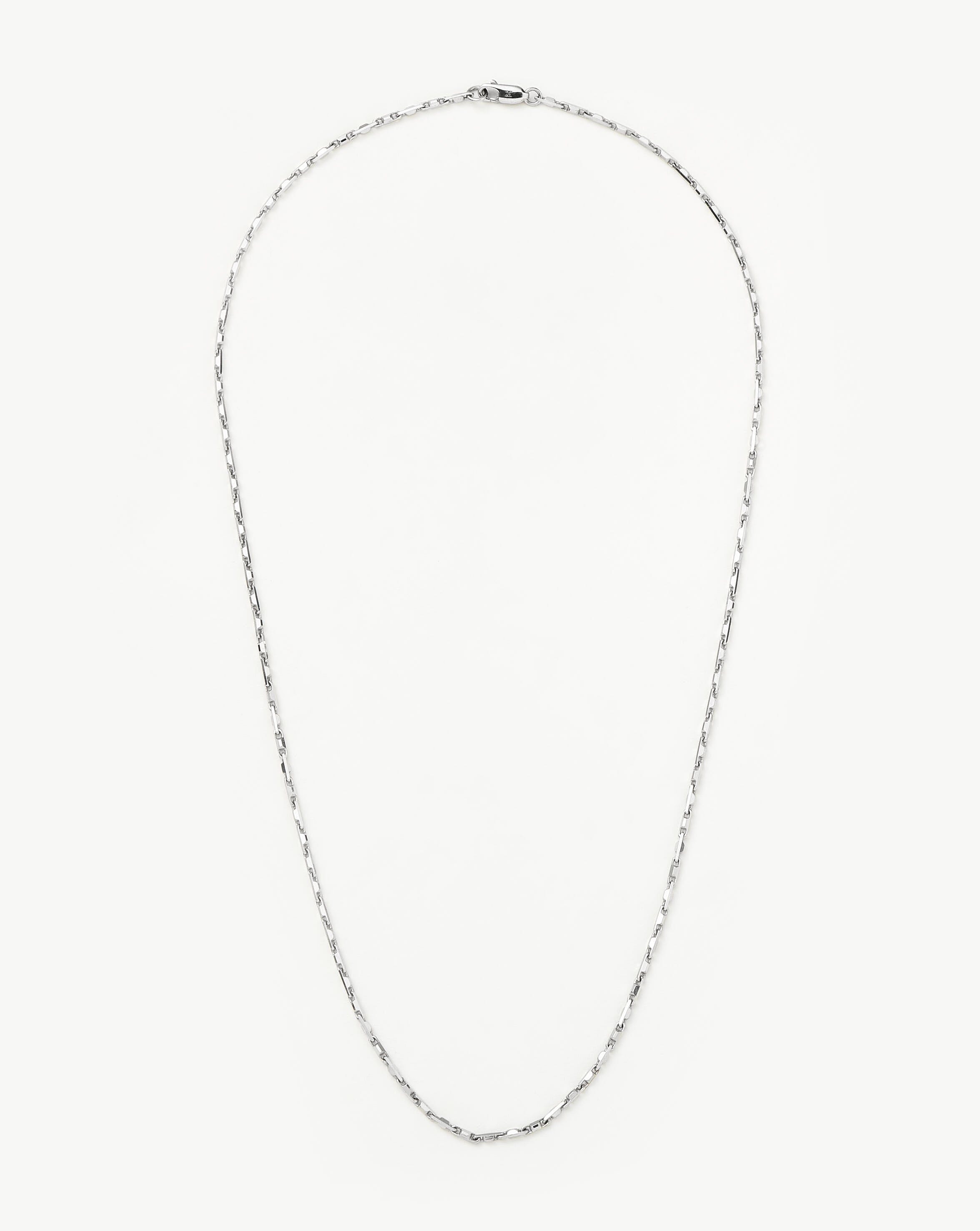 Men's Sterling Silver Interlocking Link Chain Necklace - Durable & Stylish Jewelry for Everyday Wear, Gifts & Special Occasions