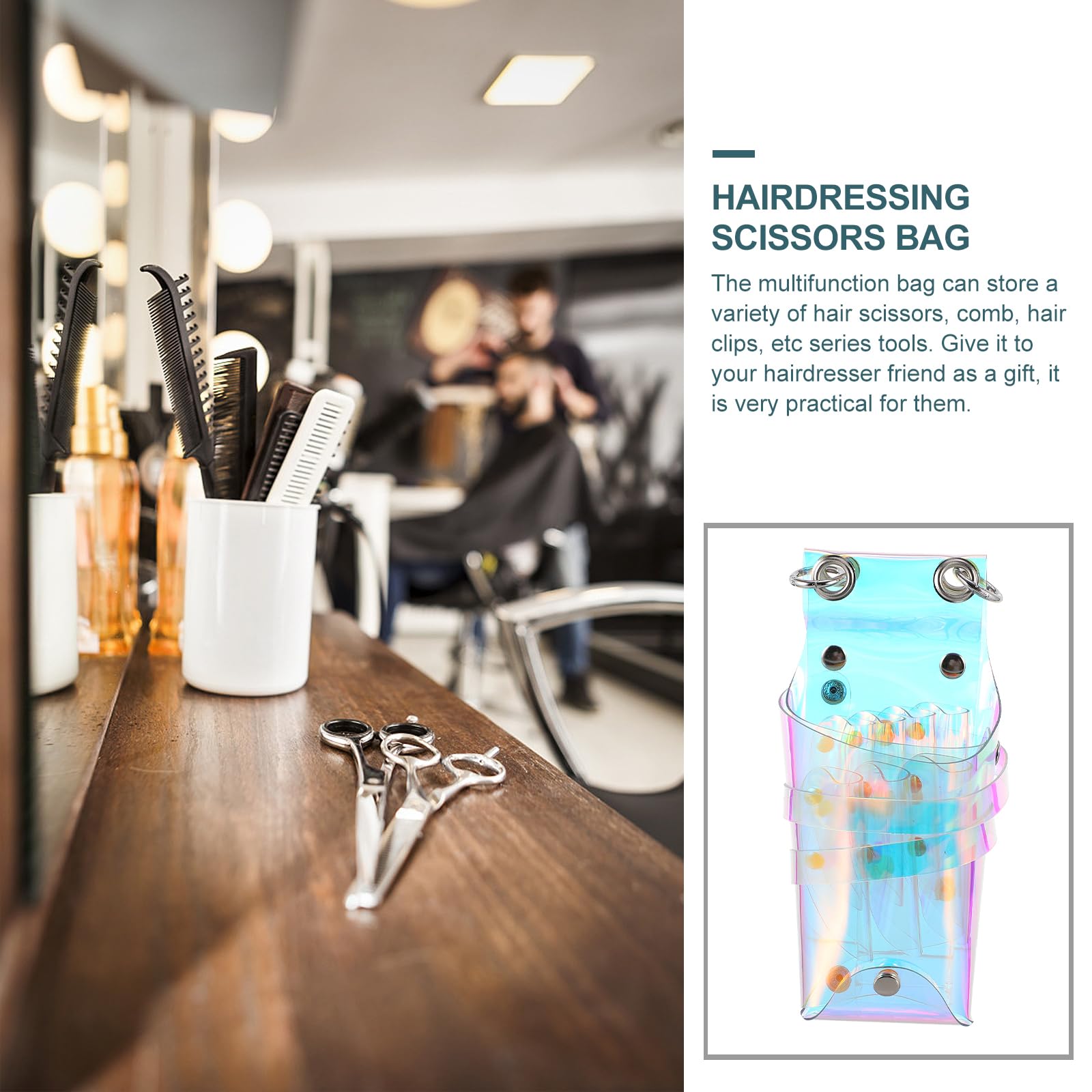Professional Barber Scissors Pouch - Portable Waist & Shoulder Bag for Hair Stylists - Durable Plastic Hairdressing Tool Organizer - Perfect for Salon, Travel & Mobile Hair Services