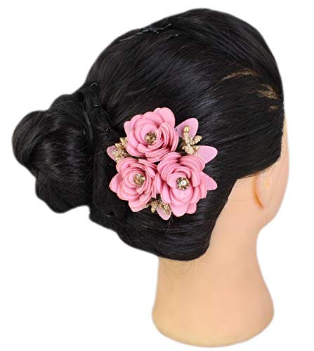 Pink Flower Hair Clip - 1 Piece | Elegant Hair Accessory for Women & Girls | Perfect for Weddings, Parties & Everyday Style