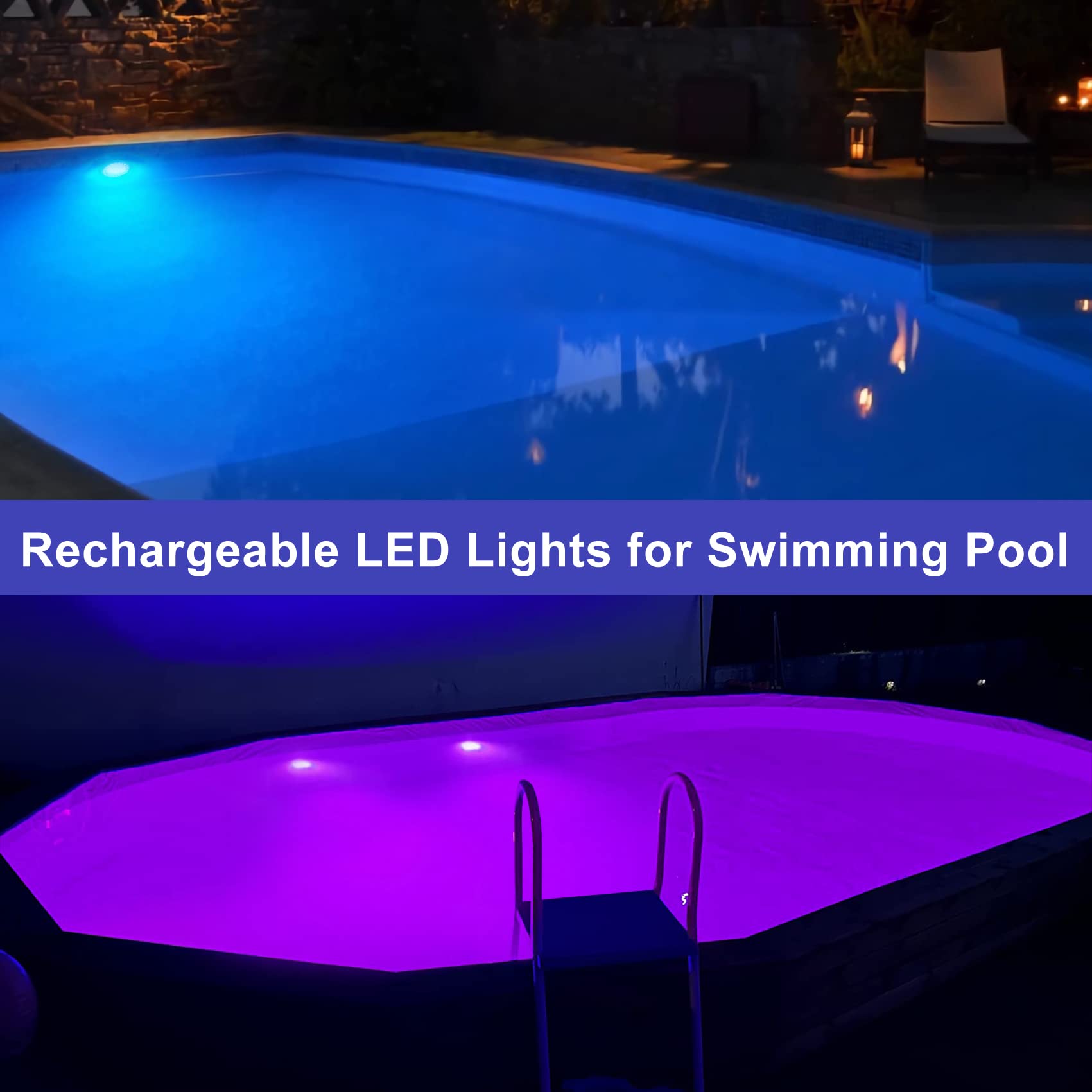 DeeprBetter Rechargeable Floating Pool Lights - Waterproof Color Changing LED Submersible Lights for Inground/Above Ground Pools, Hot Tubs & Spas - Perfect for Night Swimming, Backyard Parties & Relaxing Baths