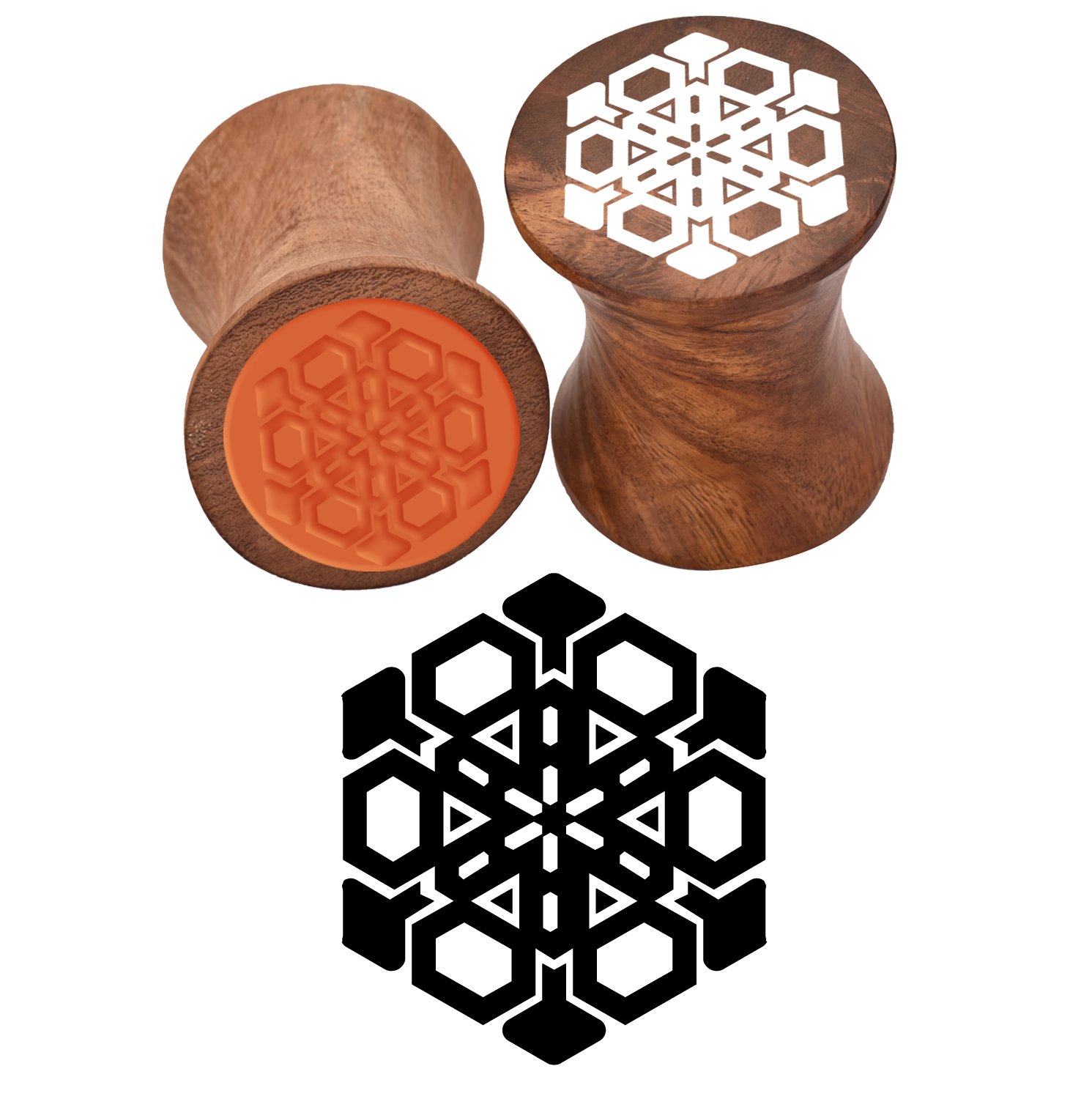 Wooden Rubber Stamps for Card Making - Lace Mandala Printed Pattern Craft Gift for DIY Scrapbooking, Invitations, and Wedding Decorations