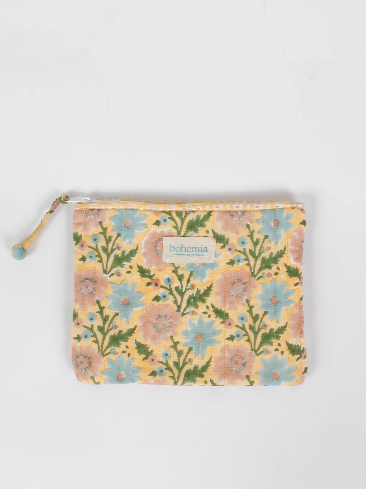 Floribunda Zip Pouch in Buttermilk - Stylish & Durable Cosmetic Bag for Makeup, Travel & Daily Essentials | Perfect for Women's Toiletries, Organizers & On-the-Go Storage