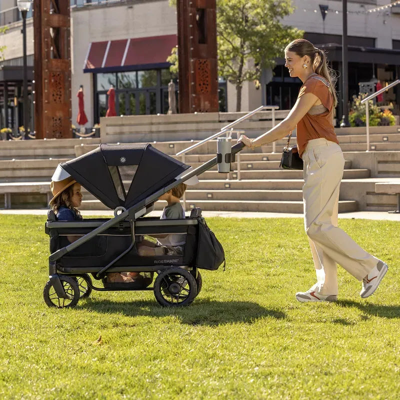 Shyft Rideshare All-Terrain Stroller Wagon - Sterling Black | Heavy-Duty Baby Stroller & Wagon Combo for Outdoor Adventures, Beach Trips, and Family Outings