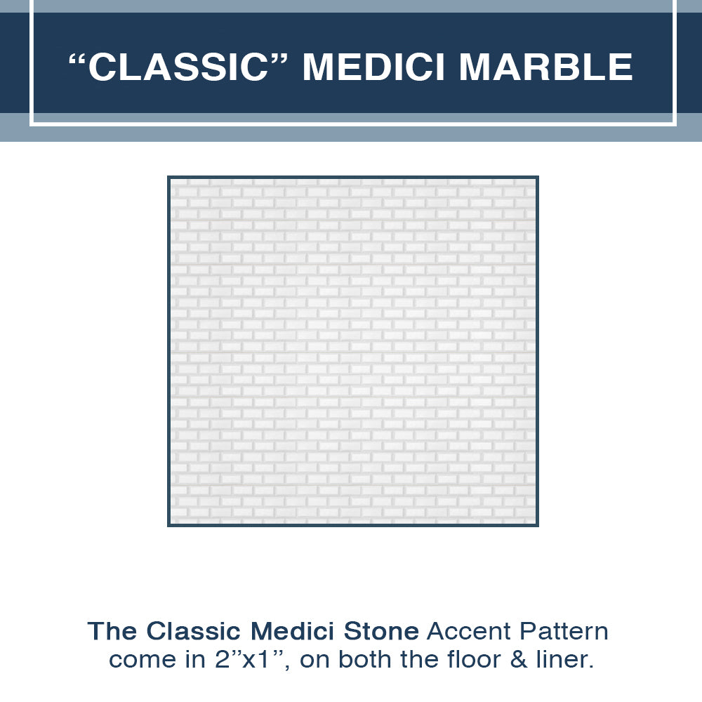 Premium Carrara Marble Neo Classic Shower Enclosure Kit - Waterproof Bathroom Upgrade for Modern Homes & Luxury Hotels