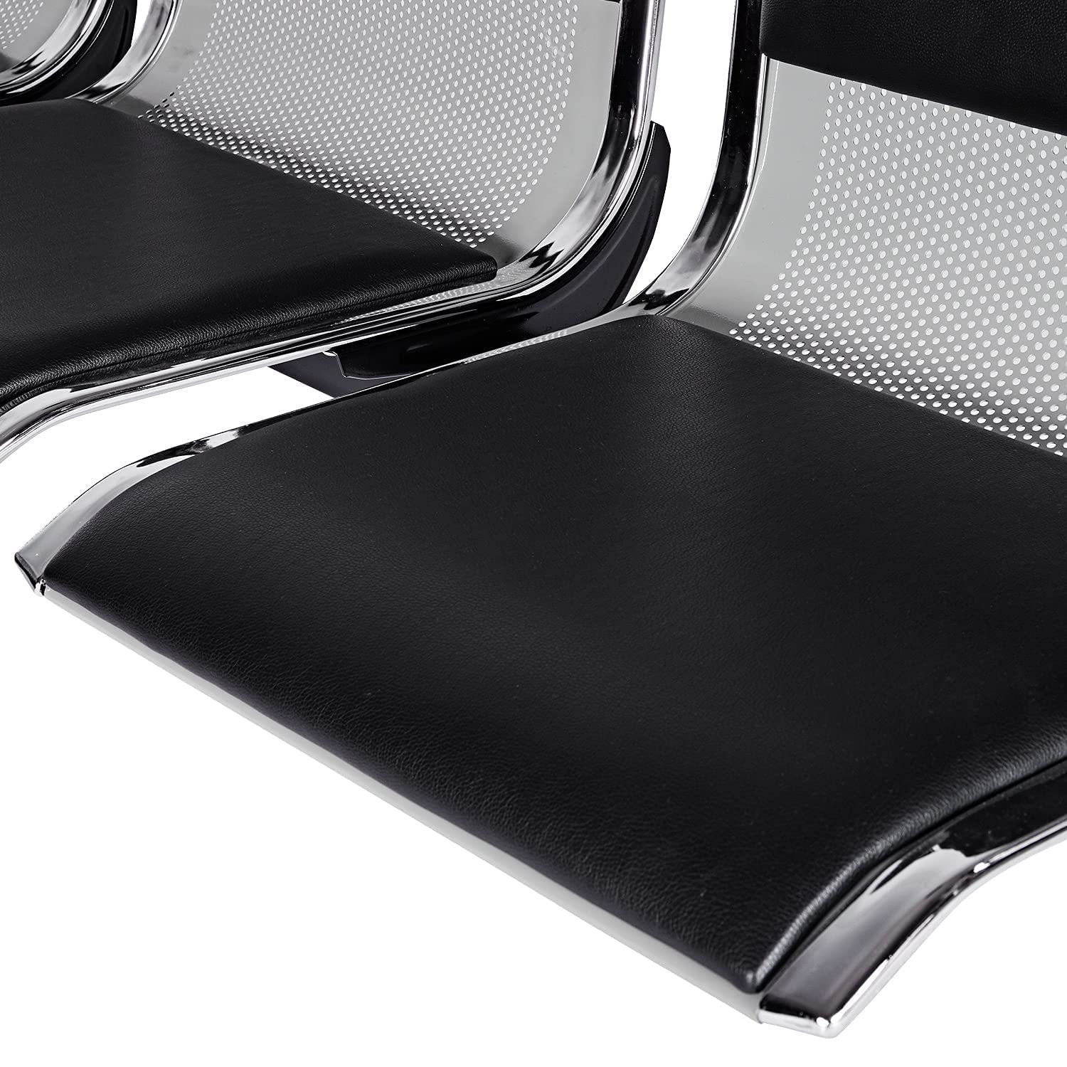 Kinfant Waiting Room Chairs with Arms - Durable Reception Benches for Airport, Hospital, Bank, School & Lobby | Comfortable Guest Seating for High-Traffic Areas | Black