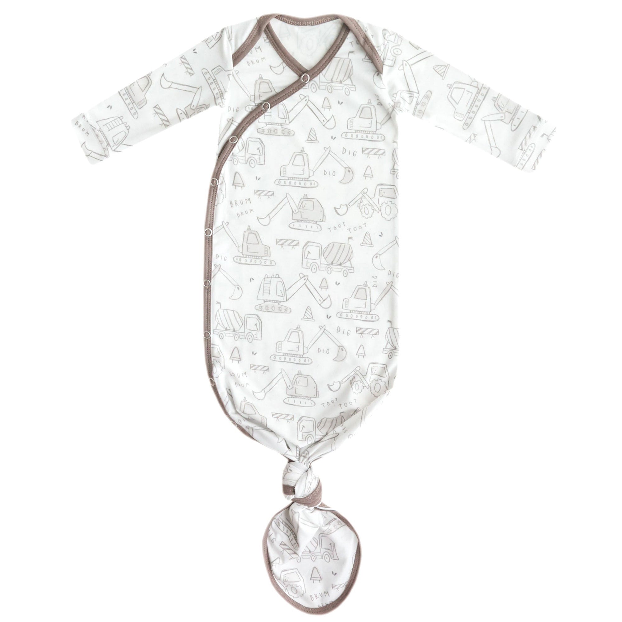 Soft Newborn Knotted Gown - Organic Cotton Baby Sleepwear for Boys & Girls - Perfect for Hospital, Photo Shoots & First Outfits