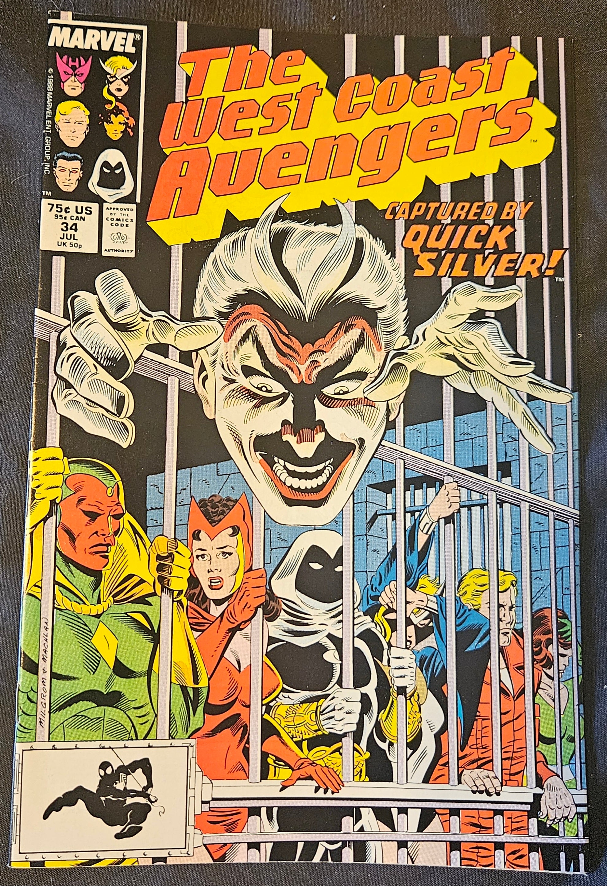 Marvel Comic Book The West Coast Avengers #34 Near Mint (NM) 1991 Edition - Collectible Superhero Comics for Fans & Investors