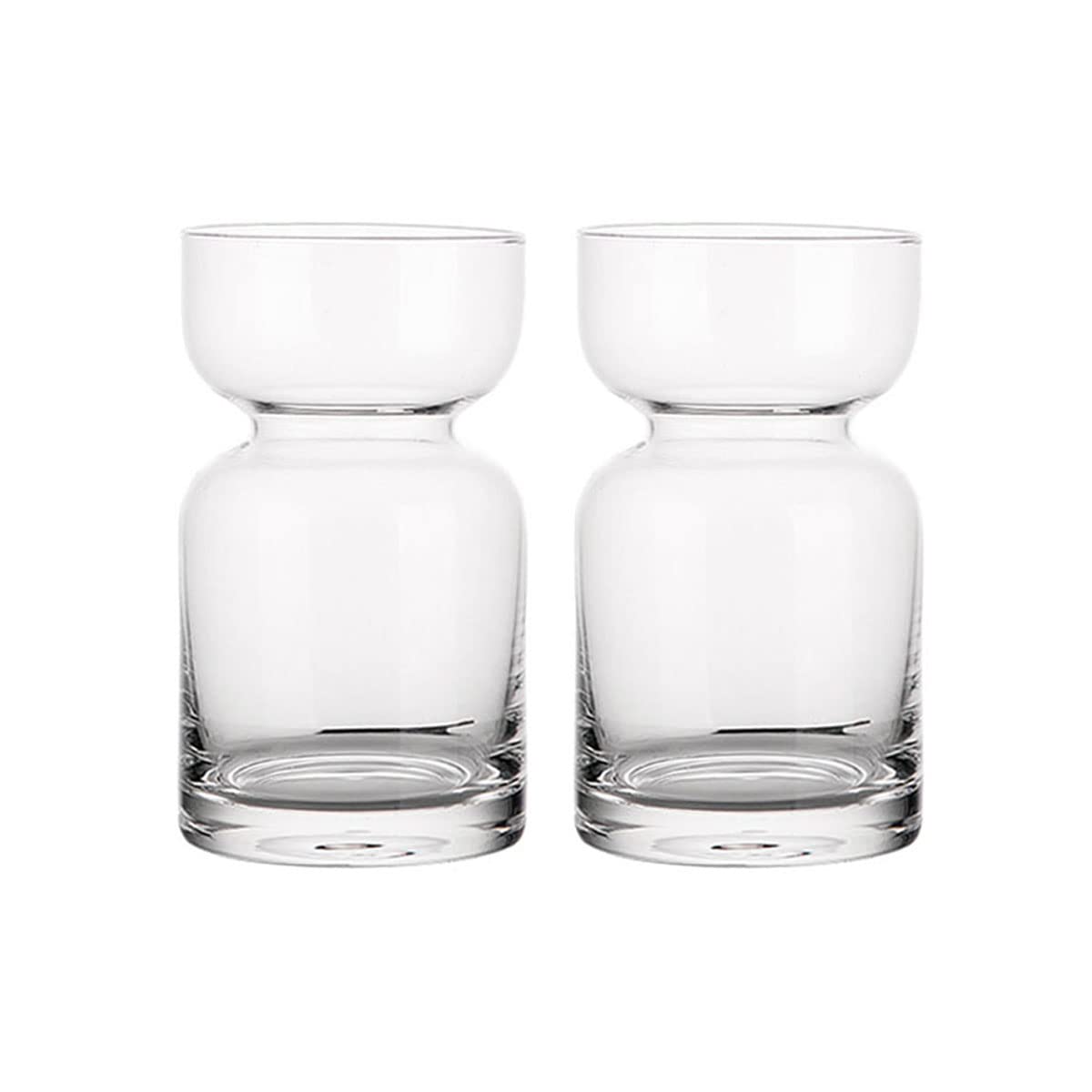 Sizikato 2-Pack Clear Glass Dessert Cups 10oz - Hourglass Shape Milk & Coffee Cups for Dessert, Ice Cream, Parfait, Yogurt, Smoothies - Elegant Serving Glassware for Parties, Cafes & Home Use