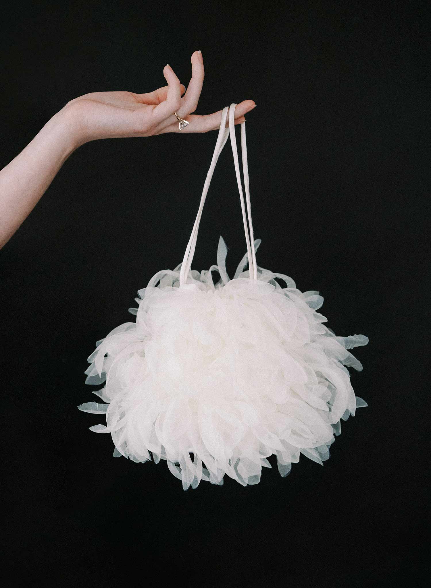 Elegant Silk Petals Bridal Clutch Purse - Style #2517 | Perfect for Weddings, Prom & Special Occasions