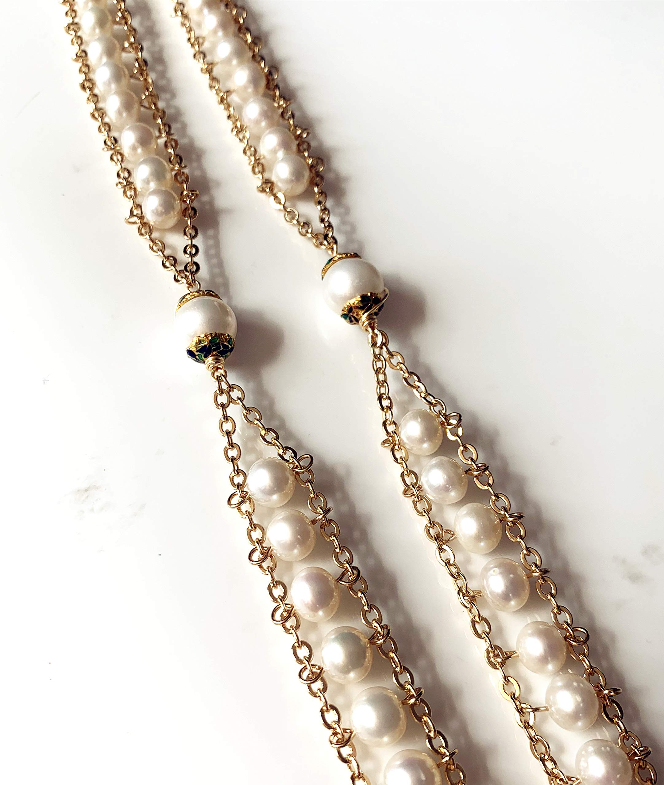 18K Gold-Plated Pearl Rosary Necklace for Catholic Prayer