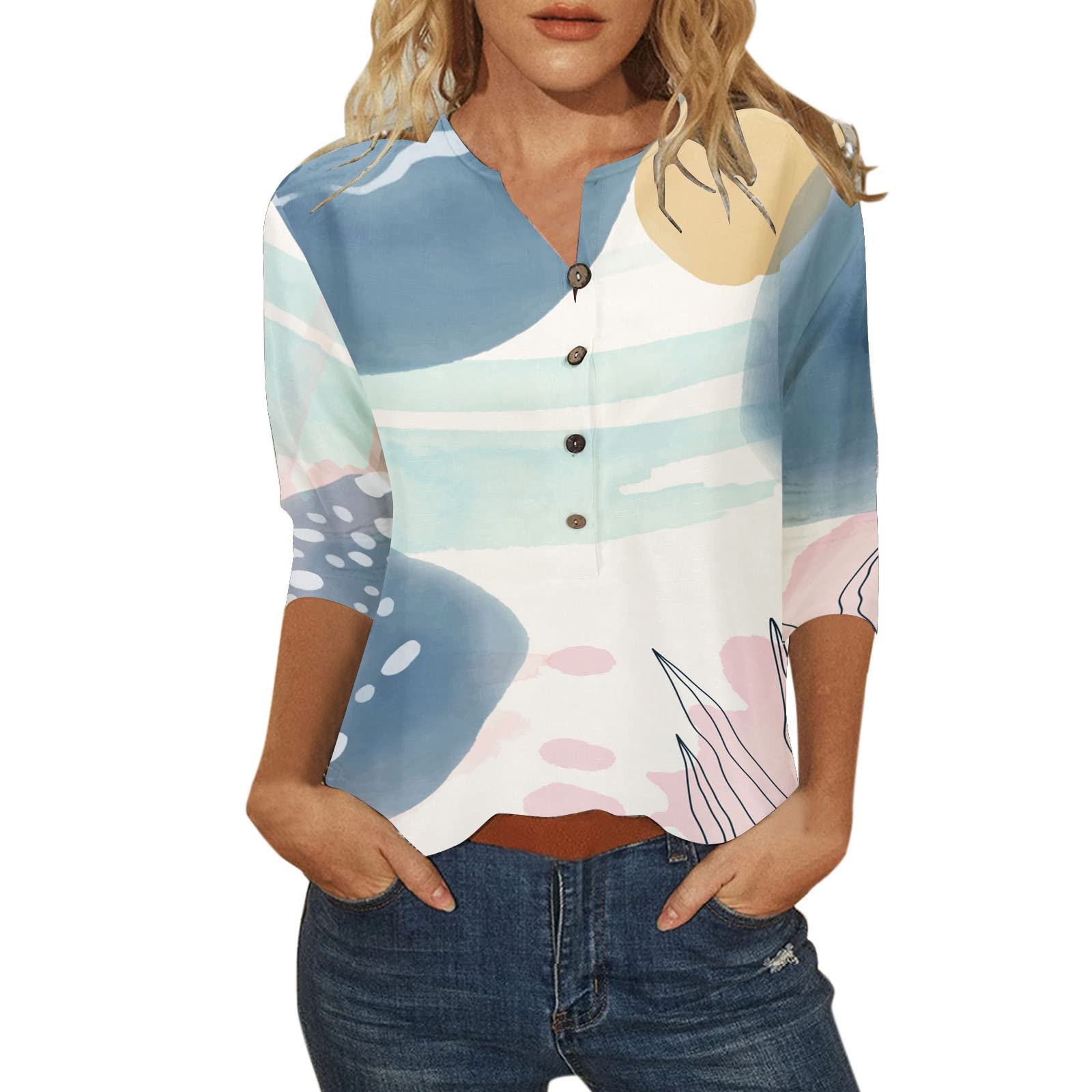 Vintage 80s Oversized V-Neck T-Shirt for Women - Long Sleeve Cotton Blouse in White - Perfect for Casual Wear, Retro Outfits & Summer Fashion