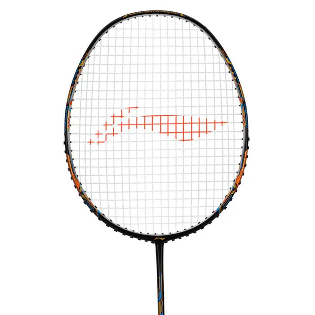 Li Ning Air Force 78 G3 Badminton Racket - Prestrung Professional Shuttlecock Racquet in Navy/Silver/Orange | Made in China | Perfect for Competitive Play & Training Sessions