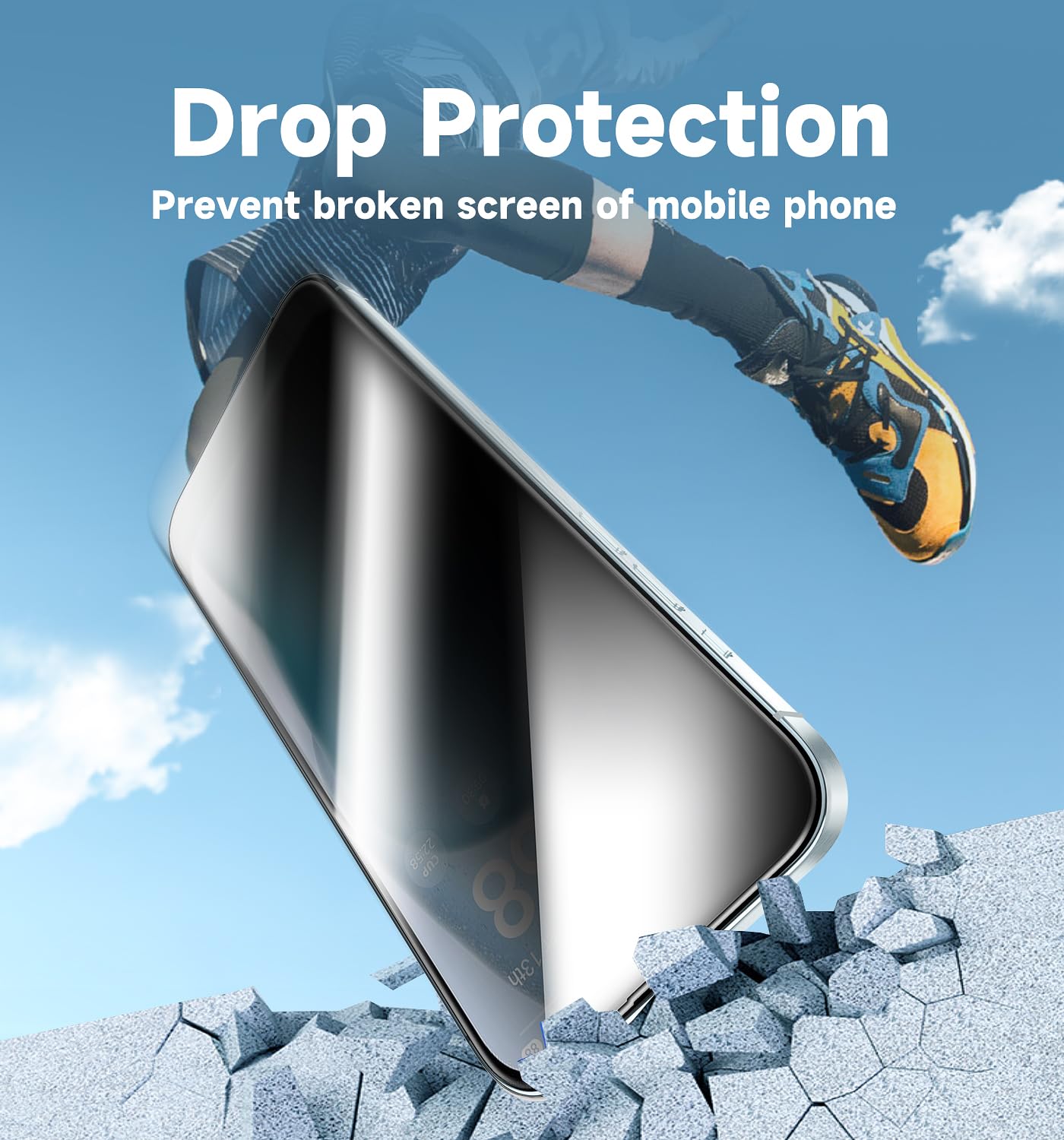 2 Pack MAGIC JOHN Privacy Tempered Glass Screen Protector for iPhone 15 6.1 Inch - Auto Dust Removal, Bubble-Free, Easy Installation - Perfect for Work, Travel & Everyday Protection