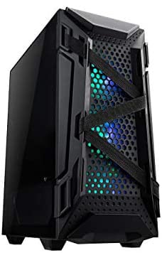 Joy-8 Compact ATX Gaming PC Case - Honeycomb Front Panel, 120mm ARGB Fans, Headphone Hook & 30mm Radiator Support, 2x USB 3.2 Ports - Perfect for Gaming Rigs & High-Performance Builds