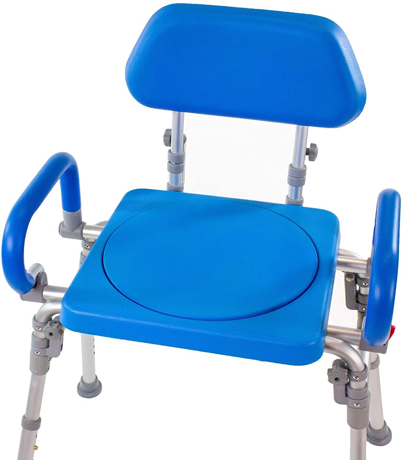 Liberty Folding Shower Chair with Swivel Seat - Adjustable Bath Seat for Elderly & Disabled - Non-Slip Shower Stool for Safe Bathing & Toilet Use - Perfect for Bathroom Safety & Mobility Assistance
