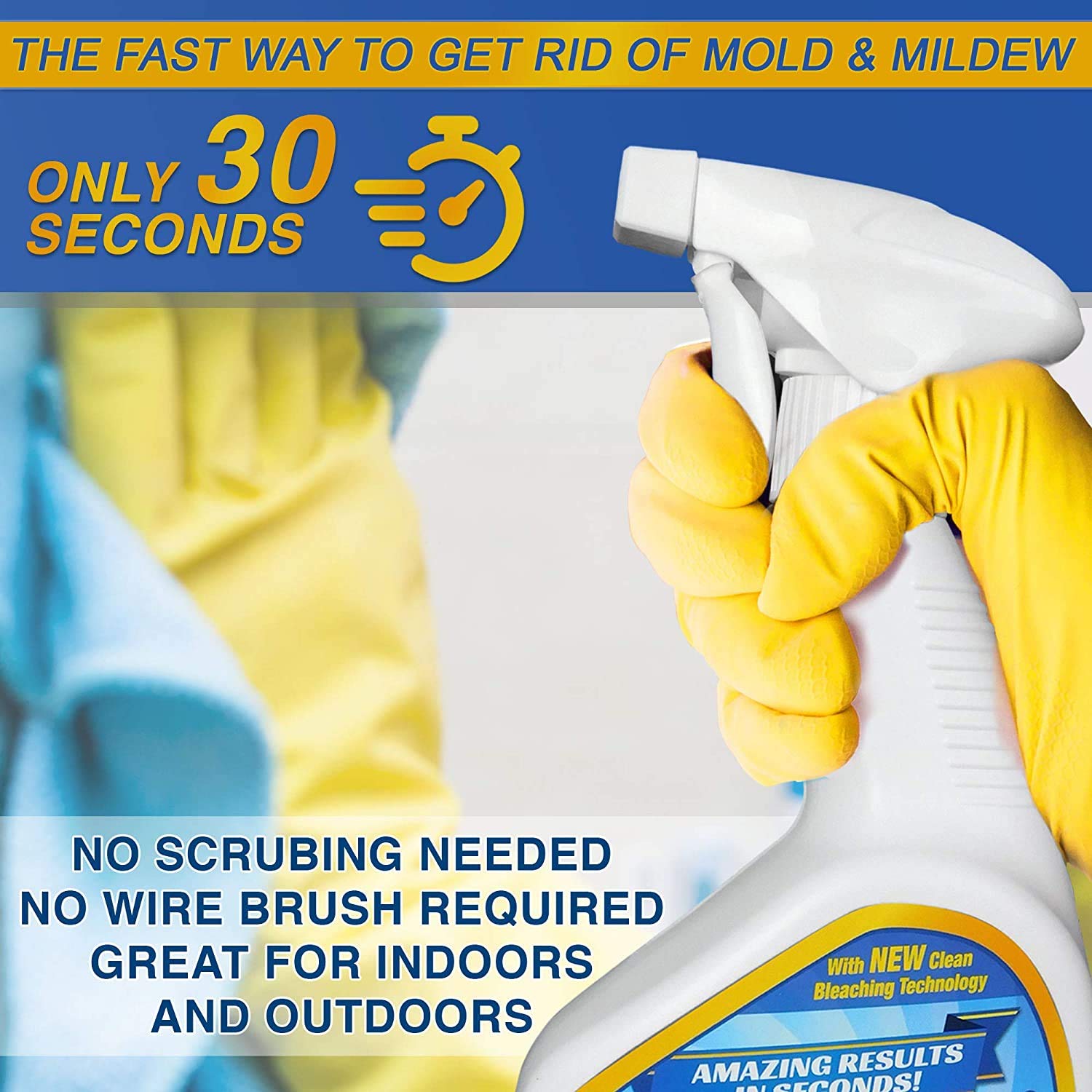 Instant Cleaner for Indoor and Outdoor Use - 32oz (2 Pack, 64oz Total) | Multi-Surface Spray for Kitchen, Bathroom, Floors & Patio Furniture | Powerful Stain Remover & Disinfectant