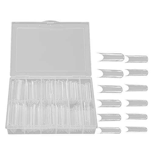 240pcs Clear Reusable Fake Nail Tips - Professional Salon Quality Artificial Nails for Nail Artists, Home Use & Nail Schools | Perfect for Manicures, Pedicures & Nail Art Designs