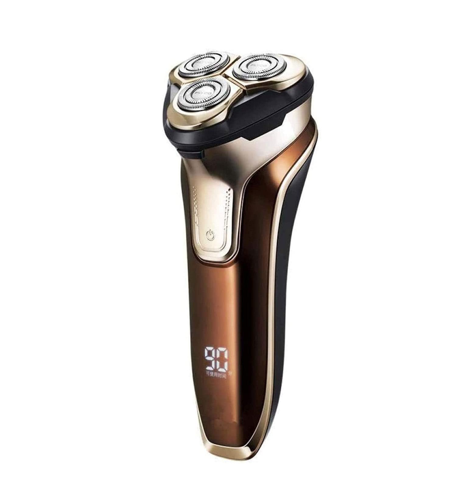 Premium Electric Shaver for Men - Rotary Shaver with Pop-up Trimmer, IPX7 Waterproof Wet/Dry Shaving, LCD Display & USB Rechargeable (Gold) - Perfect for Travel, Home Use & Daily Grooming