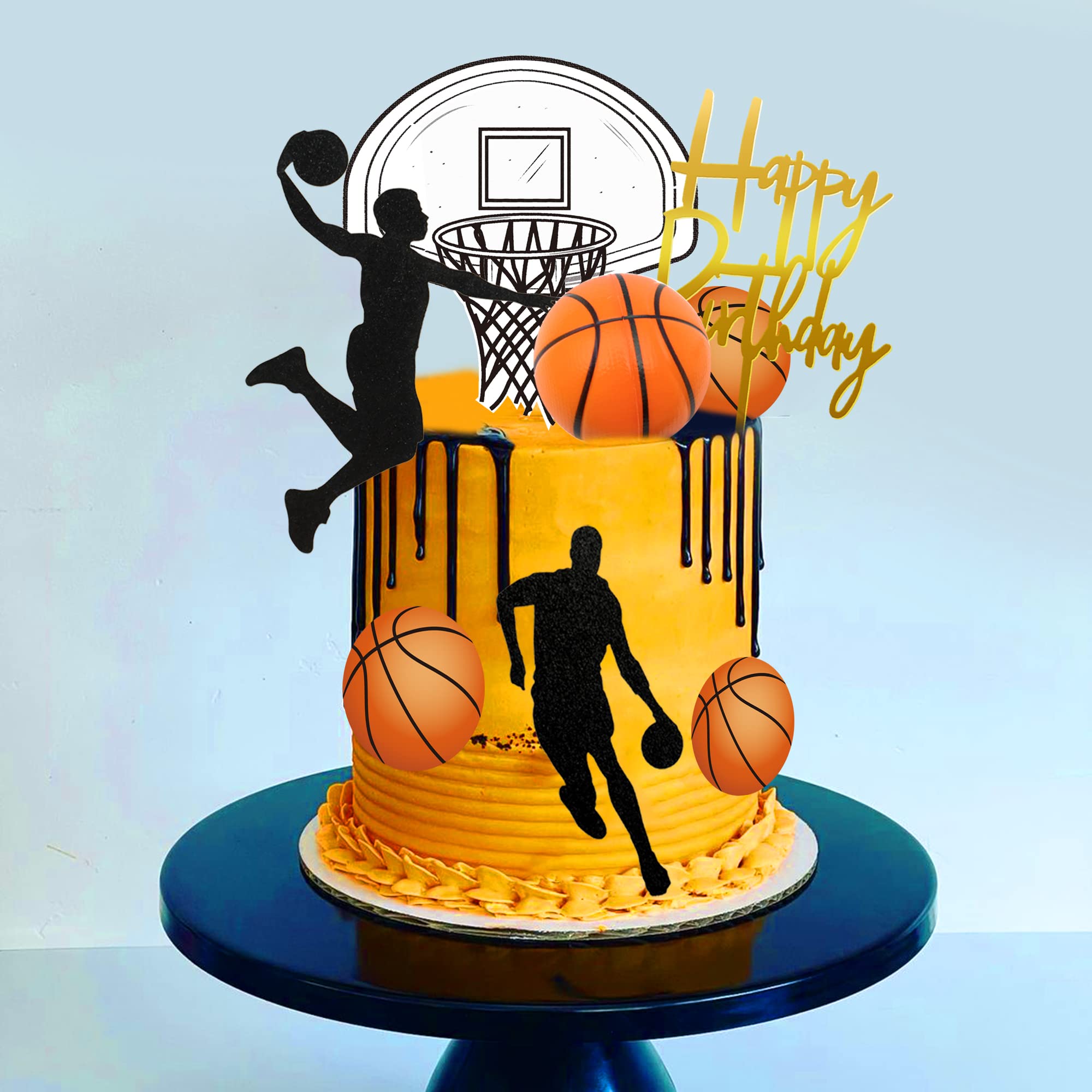 20 PCS Basketball Cake Toppers - Star Themed Birthday Party Decorations for Sports Cakes, Cupcakes & Desserts | Perfect for NBA, March Madness & Basketball Theme Parties