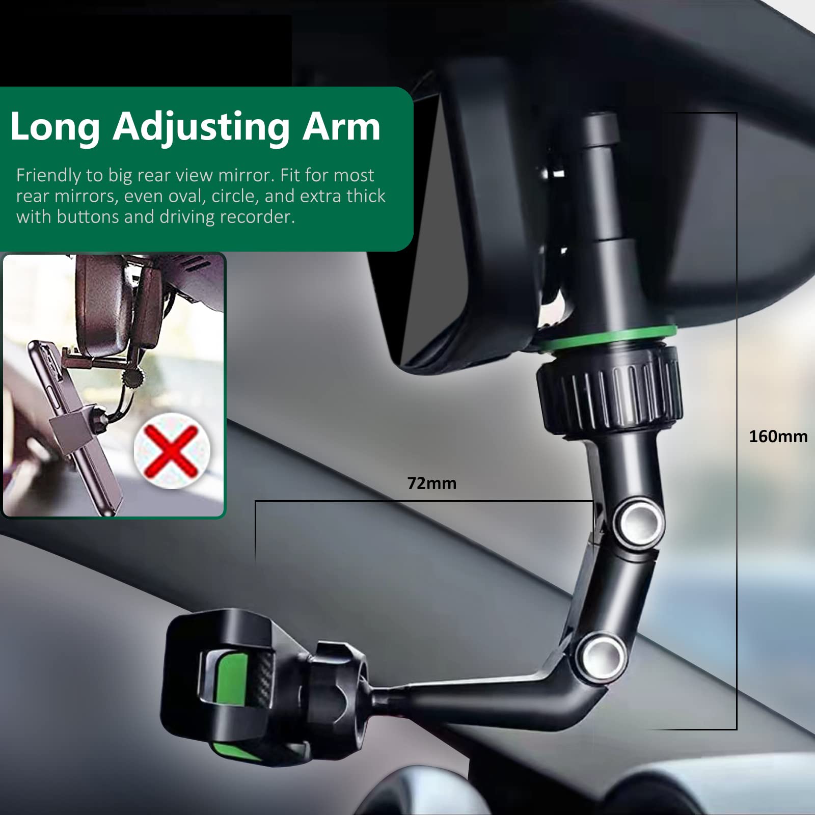 360° Rotating Universal Car Phone Mount Holder for All Smartphones - Secure GPS & Phone Holder for Safe Driving | Perfect for Road Trips, Commuting & Navigation