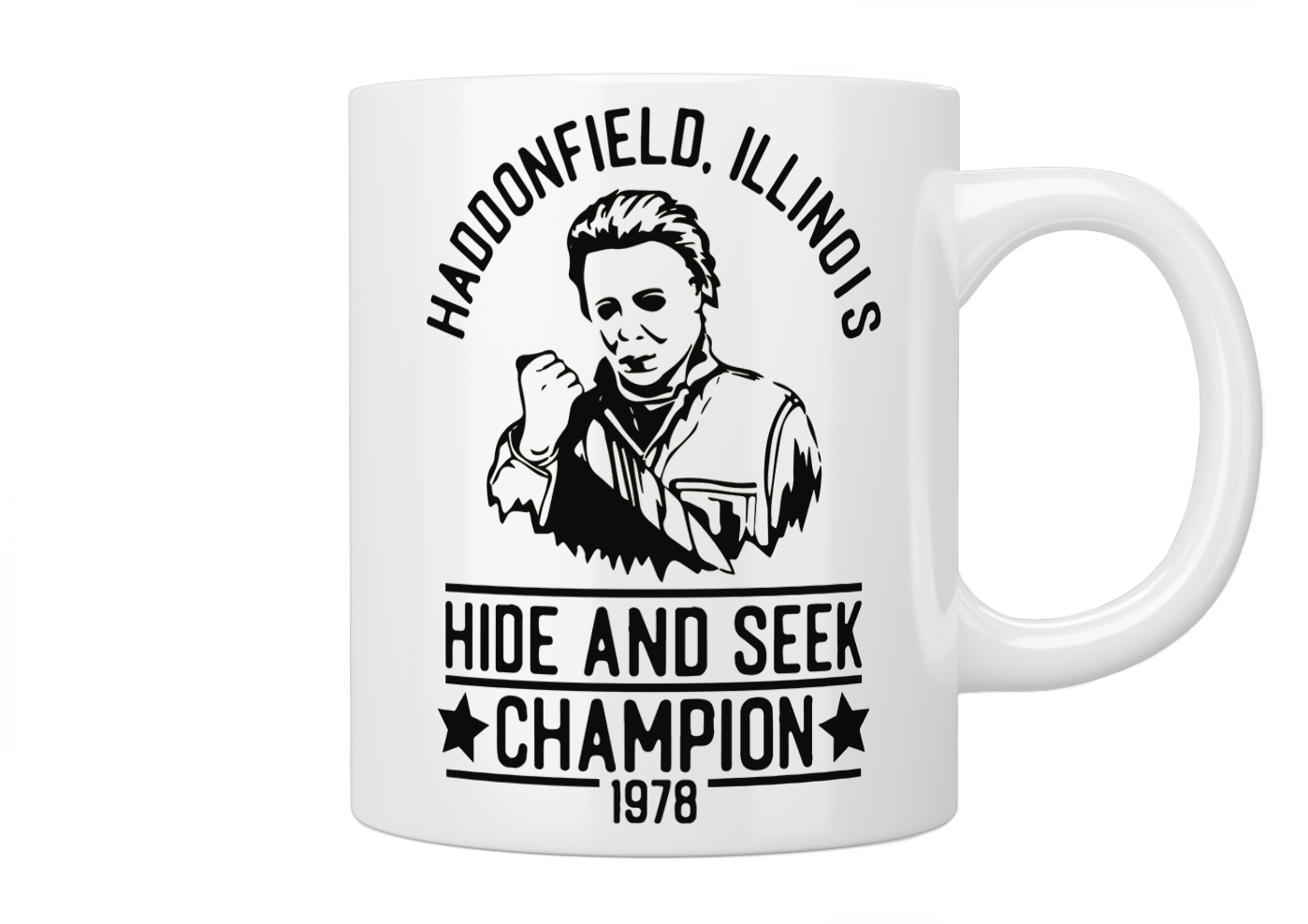 Michael Myers Halloween Horror Mug - Funny Hide and Seek Champion Coffee Cup - Perfect for Horror Movie Fans & Halloween Party Gifts