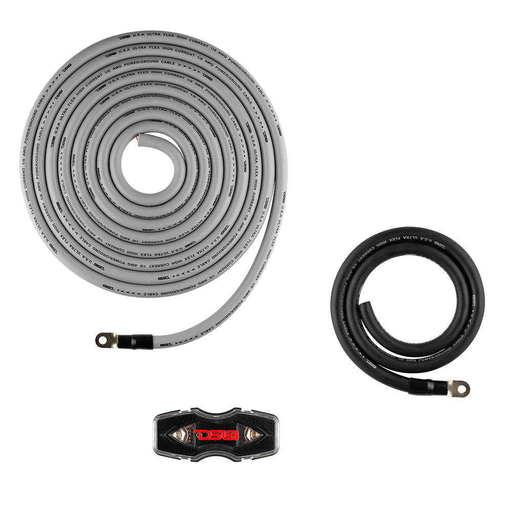 0 GA CCA Amplifier Installation Kit - Silver | High-Performance Car Audio Wiring for Subwoofers & Speakers | Perfect for DIY Car Stereo Upgrades & Professional Installations