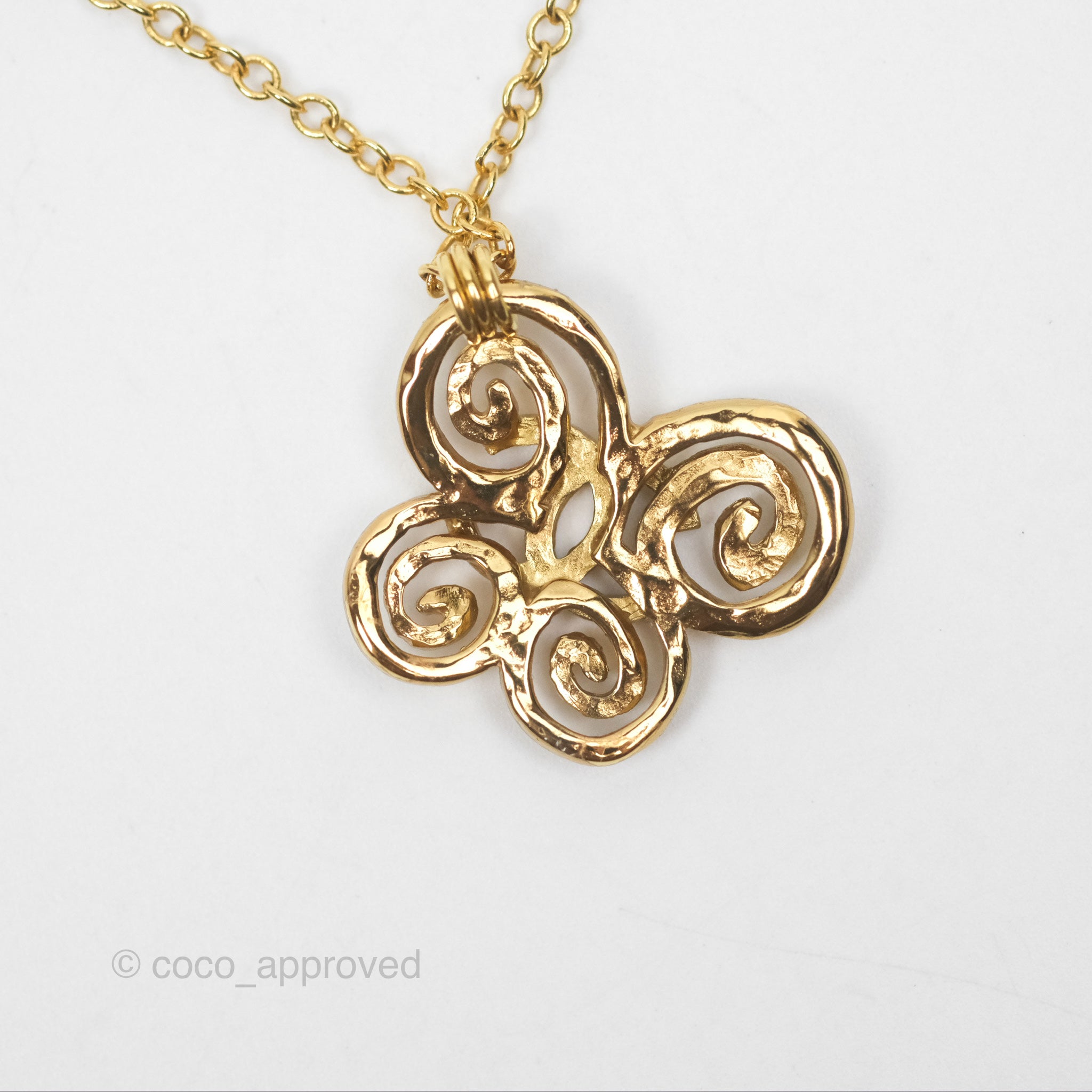 Chanel CC Butterfly Pendant Necklace in Gold Tone - 22S Collection | Elegant Jewelry for Women, Perfect for Parties, Weddings & Special Occasions