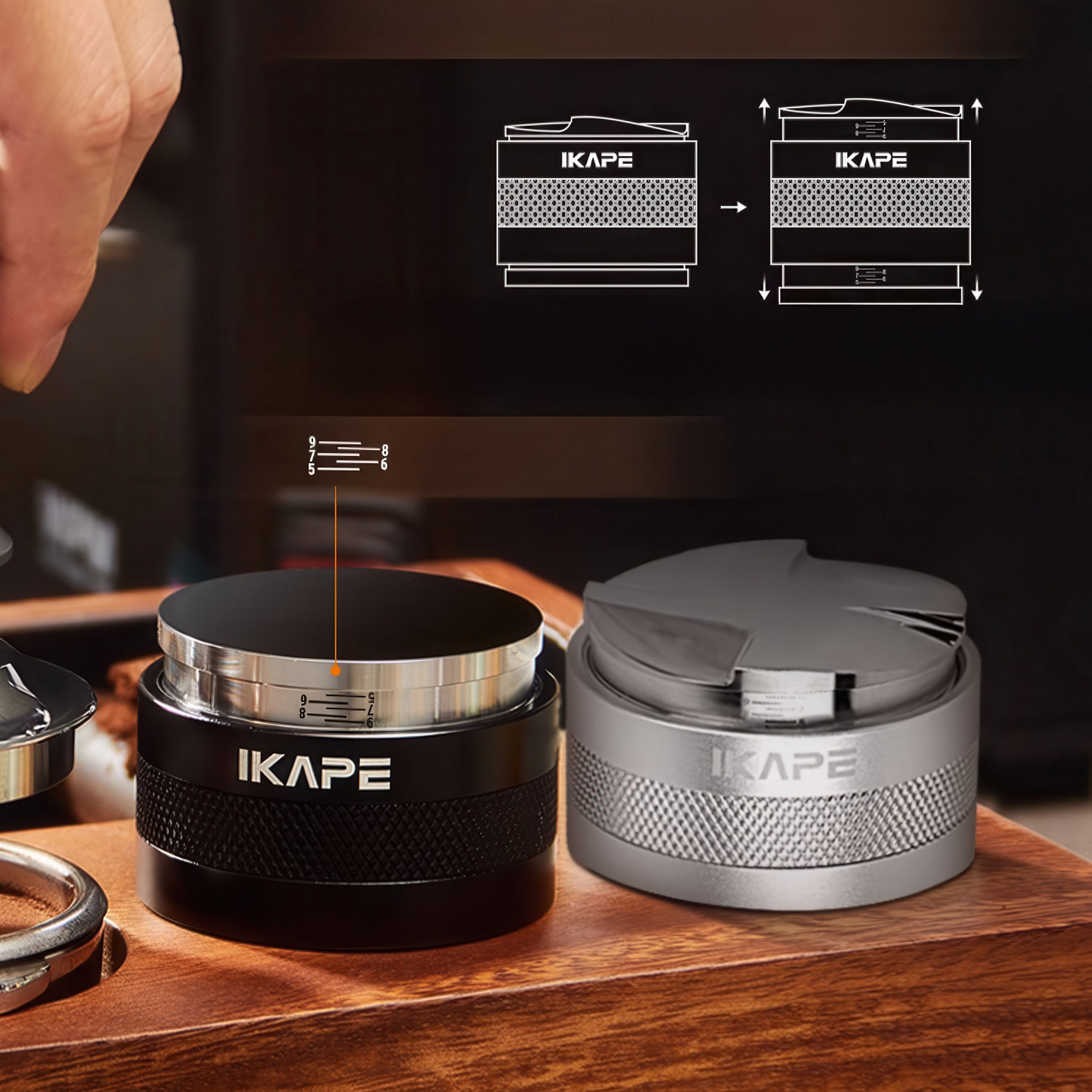 2 in 1 Adjustable Coffee Distributor & Tamper - Professional Espresso Tool for Baristas & Home Brewing - Perfect for Espresso Machine Preparation & Latte Art