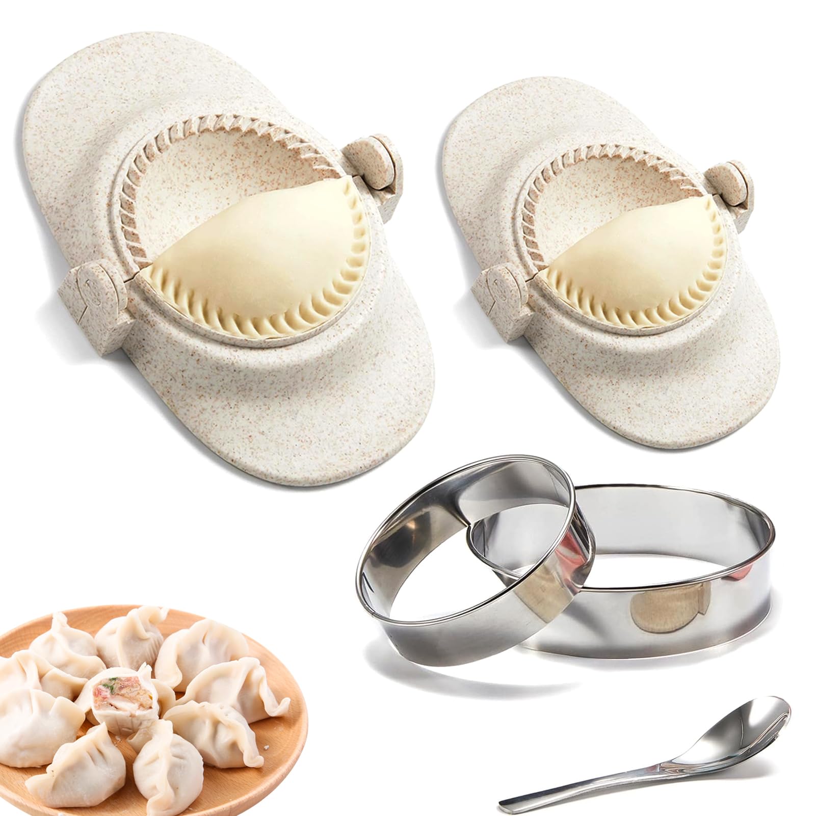 Empanada Maker Press Set with Dough Cutter - 2 Sizes (4