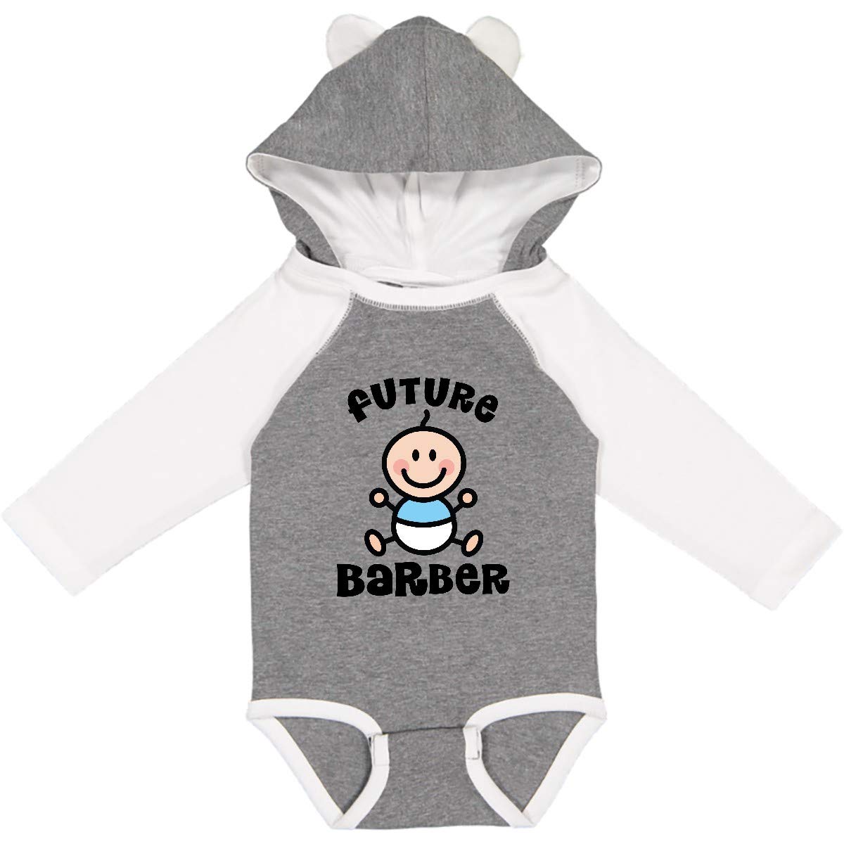 Inktastic Future Barber in Training Baby Boy Onesie - Long Sleeve Creeper Outfit for Newborns & Infants - Perfect Baby Shower Gift & First Birthday Present