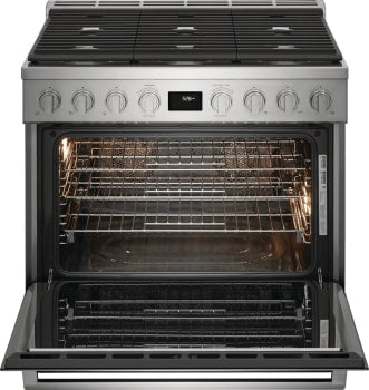 Electroux ECFD3668AS 36-Inch Stainless Steel Dual Fuel Freestanding Range - Perfect for Home Kitchens & Professional Cooking