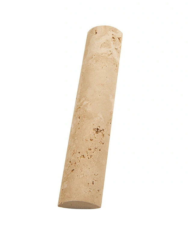 Ivory Travertine Quarter Round Trim - Natural Stone Tile Edging for Bathroom, Kitchen & Flooring - Perfect for Home Renovation & DIY Projects