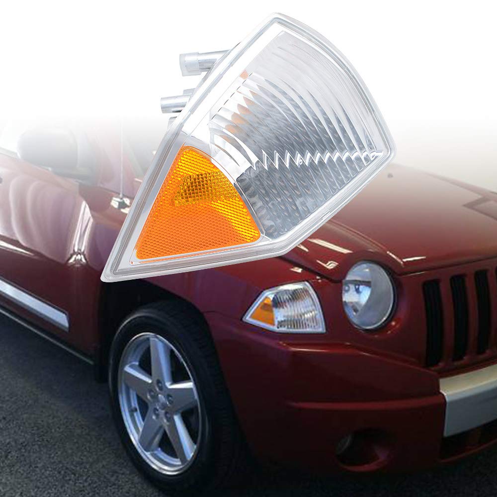 Astra Depot Clear Lens Right Passenger Side Marker Parking Turn Signal Corner Light Cover for 2007-2010 Jeep Compass - Perfect for Night Driving & Off-Road Adventures