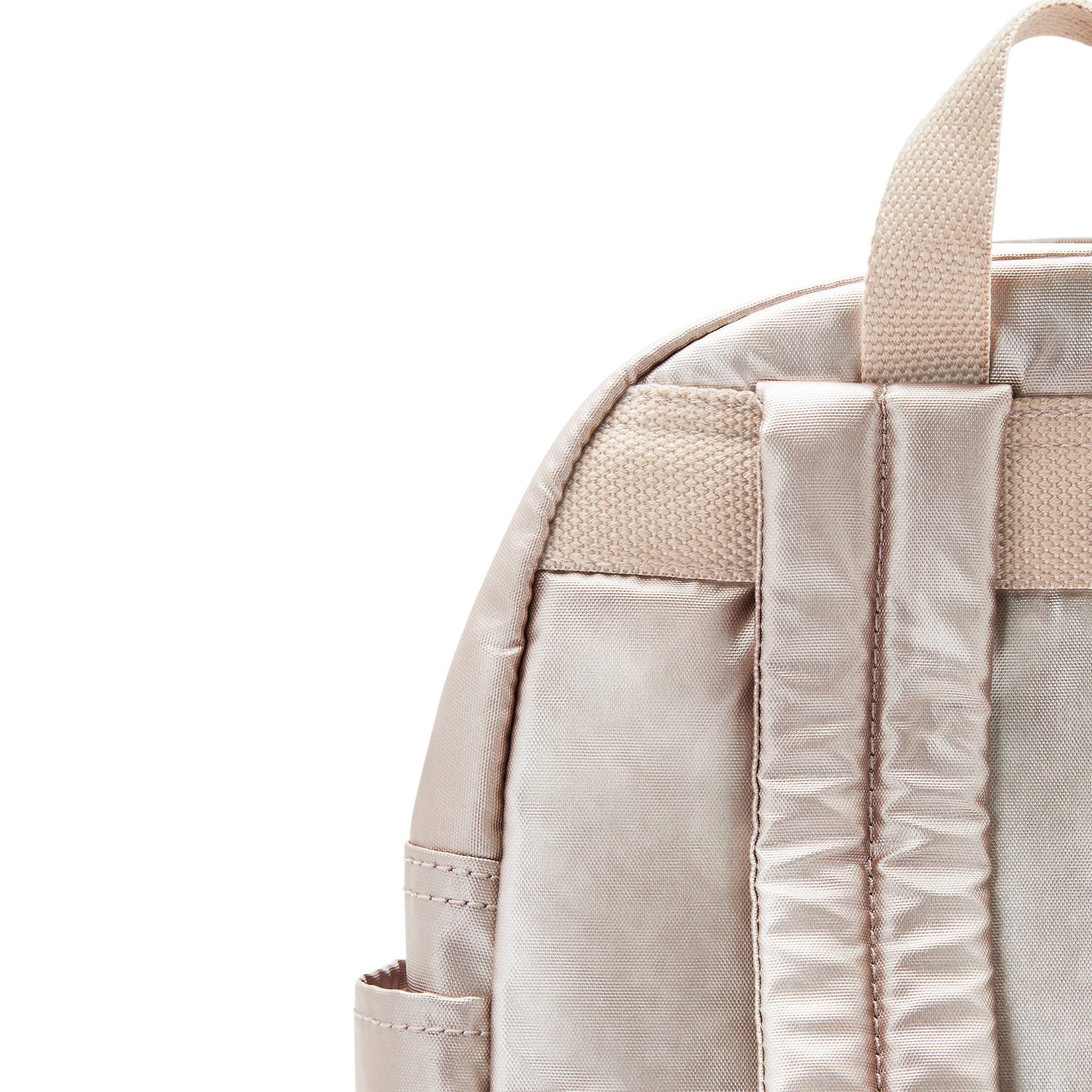 Kipling Matta Up Metallic Backpack for Women - Stylish & Durable Travel Backpack with Metallic Finish, Perfect for Work, School & Daily Commute